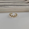 Anello aperto stile francese con farfalle bianche e accenti di zircone scintillanti - Anello Farfalla Con Micro-Zirconi