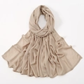 Light khaki modal hijab scarf with soft pleated texture and wide hem for women - 190*85cm / Light Camel