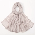 Light grey modal cotton hijab scarf for women with breathable and soft texture - 190*85cm / Grey Pink
