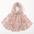 Solid dusty rose modal hijab scarf with a wide border and breathable soft texture - 190*85cm / Light Skin Pink