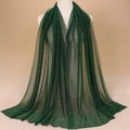 Detailed macro view of dark green shimmer mesh fabric with metallic glitter threads - 9# Dark Green