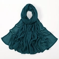 Breathable modal cotton hijab in dark cyan featuring lightweight texture and natural drape - 190*85cm / Deep Turquoise