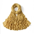 Breathable modal cotton hijab scarf in vibrant ginger yellow with crinkle texture - 190*85cm / Turmeric