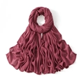 Lightweight breathable burgundy modal hijab scarf with a soft pleated texture design - 190*85cm / Burgundy