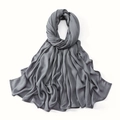 Deep grey modal hijab scarf featuring soft natural wrinkle texture and lightweight fabric - 190*85cm / Dark Gray