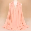 Écharpe en mousseline rose pêche avec strass élégants et chaîne centrale en cristal - 180x70cm / Bourgeon de Neige