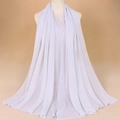 Light grey pleated shawl made of breathable nylon fabric with fine gold thread texture - 1# Light Grey