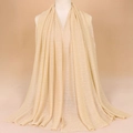 Elegant champagne gold shawl with sparkling lurex thread for women on display - 2# Camel