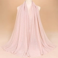 Châle élégant or rose brillant avec texture plissée fine et fils métalliques dorés - 3# Rose Clair
