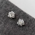 Orecchini geometrici irregolari in argento con design a cubi su tessuto a maglia - Orecchini a lobo irregolari argento