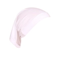Solid white modal hijab cap for women featuring stretchy jersey fabric and clean hem edges - White