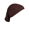 Σκούρο καφέ modal hijab εσωτερικό σκουφάκι με ελαστικό ζέρσεϊ ύφασμα και φαρδιά ζώνη - Καφέ