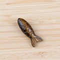 Tiger eye stone fish pendant with natural mineral texture and golden brown luster - Tiger's Eye
