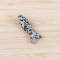 Dalmatian Jasper fish pendant with natural black spots for DIY jewelry making - Dalmatian Jasper