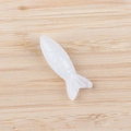 Creamy white carved fish pendant made of natural stone for creative DIY jewelry making - White Crystal
