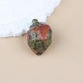Unakite crystal carved heart model in red and green natural stone for home decor - Unakite