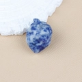 Polished blue sodalite heart-shaped crystal carving for healing stone decor - Blue Spot Stone