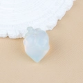 Mini heart-shaped opalite crystal stone carving for Halloween home decor on a tray - Synthetic Opal