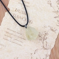 Raw yellow crystal quartz pendant necklace with natural stone on a black woven rope cord - Citrine