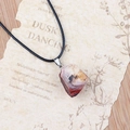 Irregular natural red jasper stone pendant with adjustable black cord necklace - Yellow Jasper