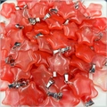 Großpackung durchscheinender rosa Stern-Anhänger aus Stein mit silbernen Metallverschlüssen - Synthetisches Wassermelonenrot 1 Stück