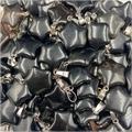 Macro shot of polished black obsidian star pendants with stainless steel pinch bails - Obsidian (1 Piece)