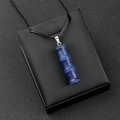 Pendentif en bambou en lapis-lazuli bleu profond taillé en pierre semi-précieuse - Lapis-lazuli