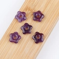 Set of 5 natural amethyst beads in star flower shape for DIY jewelry making - Amethyst (Single Bead)