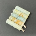 Pendentifs en pierres semi-précieuses forme bambou, couleurs variées et fermoirs argentés - Amazonite