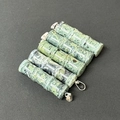 Pendentifs en pierre naturelle verte forme bambou avec fermoir argenté pour bijoux - Pierre de Moineau