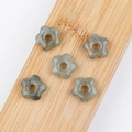 Labradorite natural stone flower beads for jewelry making arranged on bamboo board - Labradorite (Single Bead)