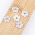 DIY pearlescent flower charms in creamy white for handmade bracelets and necklaces - Opalite (Synthetic) (Single Bead)