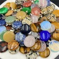 Ciondoli tondi in pietre preziose con ganci argentati in vari colori naturali - Colori Misti