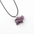 Pendentif éléphant en cristal violet sculpté avec textures de pierre d'agate - Améthyste 1pc