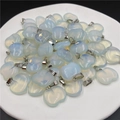 Opal apple-shaped stone pendant with silver clasp for DIY necklace and jewelry making - Opalite