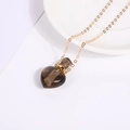 Rauchkristall Herz Parfümflakon Halskette mit Goldkette und elegantem Schraubverschluss - Rauchquarz