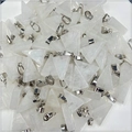 Translucent white crystal triangle pendants with silver clasps for DIY jewelry - White Quartz