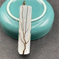 Pilier de Sélénite Arbre de Vie Enveloppé de Fil