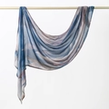 Viscose floral headscarf featuring blue and purple abstract watercolor print on wooden hanger - 180cm x 70cm / Blue-Purple Artistic Print (YW421-1#)