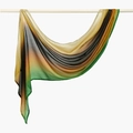 Viscose floral headscarf in multi-color gradient style hanging on a minimalist rack - 180cm x 70cm / Multicolor Gradient Lightweight (YW427-1#)