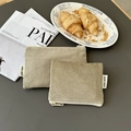 Ensemble de trousses à maquillage en velours côtelé olive avec petites et grandes pochettes - Petit / Kaki