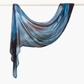 Ethnic rayon headscarf with abstract blue and brown artistic print in variant style - 180cm x 70cm / Blue-Brown Marble Smudge (YW428-1#)