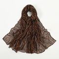Brown and black zebra animal print long scarf shawl for women travel holiday accessories - Coffee Animal Print (VE004-2#)
