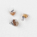 Irregular natural citrine stone pendants with silver plated edge for DIY jewelry - Citrine