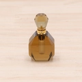 Achteckige braune Kristall-Parfümflasche Halskette mit goldenem Akzent und Edelstein-Schliff - Rauchquarz