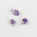 Three pieces of natural irregular amethyst stone pendants with silver-plated metal edges - Amethyst Cluster