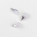 Irregular natural white crystal pendants with silver-plated edging, set of three pieces - White Crystal