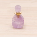 Amethyst Parfümflakon-Halskette mit geometrischem Schliff und Gold-Details - Amethyst
