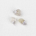 Set of three irregular raw yellow crystal pendants with silver-plated bails for DIY jewelry - Citrine