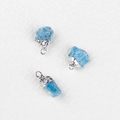 Three pieces of irregular raw blue crystals with silver-plated edges for DIY jewelry - Apatite